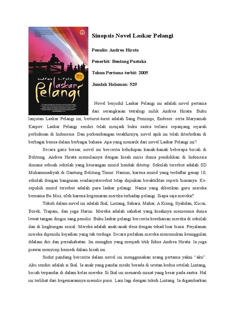 Sinopsis Novel Laskar Pelangi | PDF