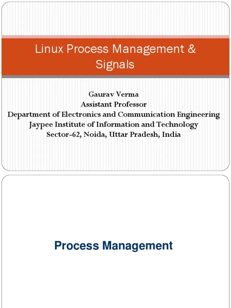 Linux Process Management & Signals PDF Process