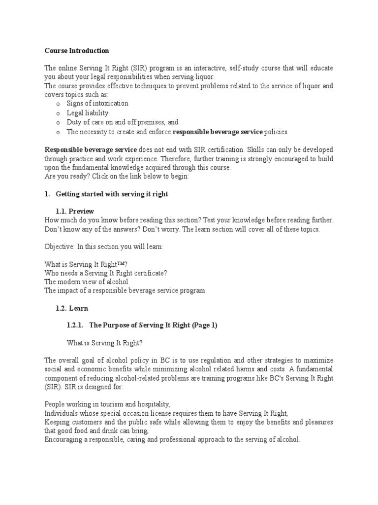 Serving It Right Alcoholic Drinks Bar