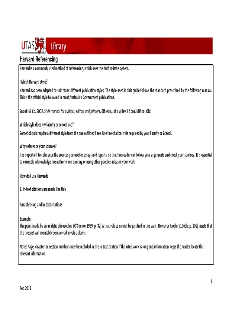 Harvard Guide Citation Thesis