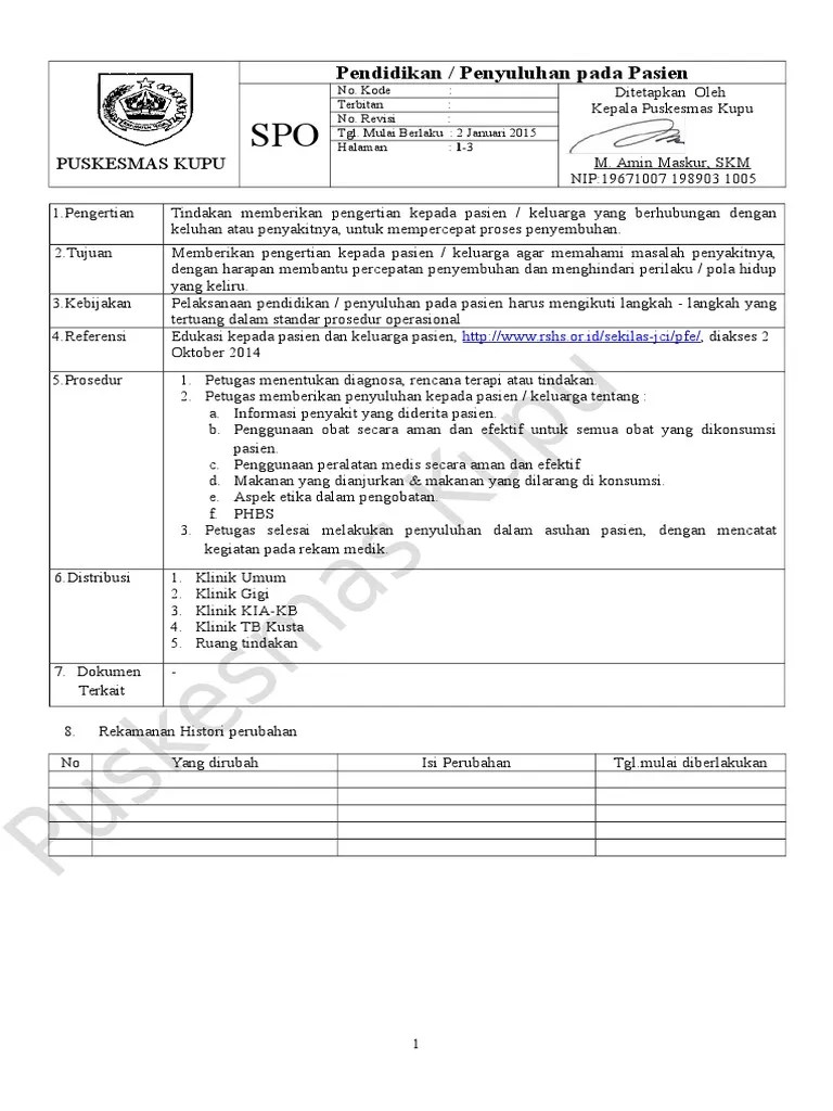 SPO Pendidikan Penyuluhan Pada Pasien | PDF