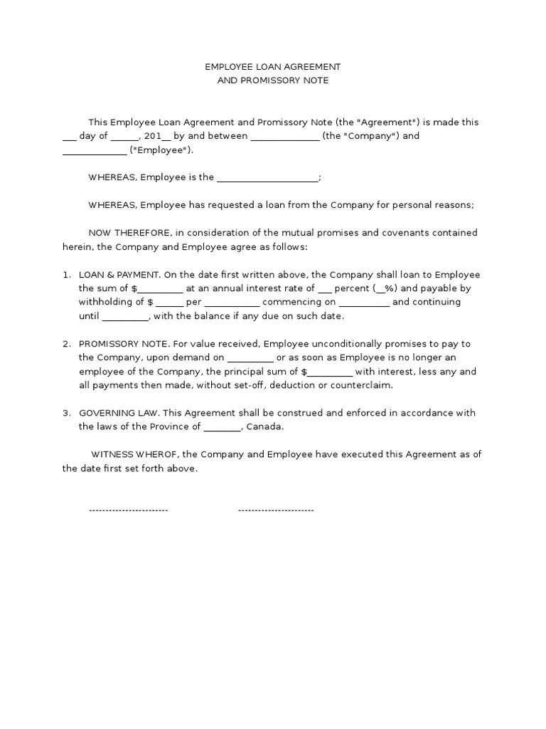 Employee Loan Agreement