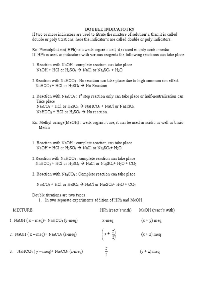 chemistry Sodium Carbonate Hydrochloric Acid