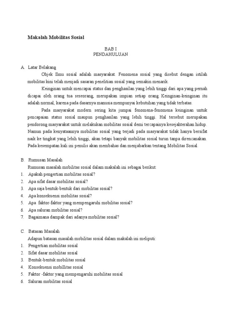 Makalah Mobilitas Sosial | PDF