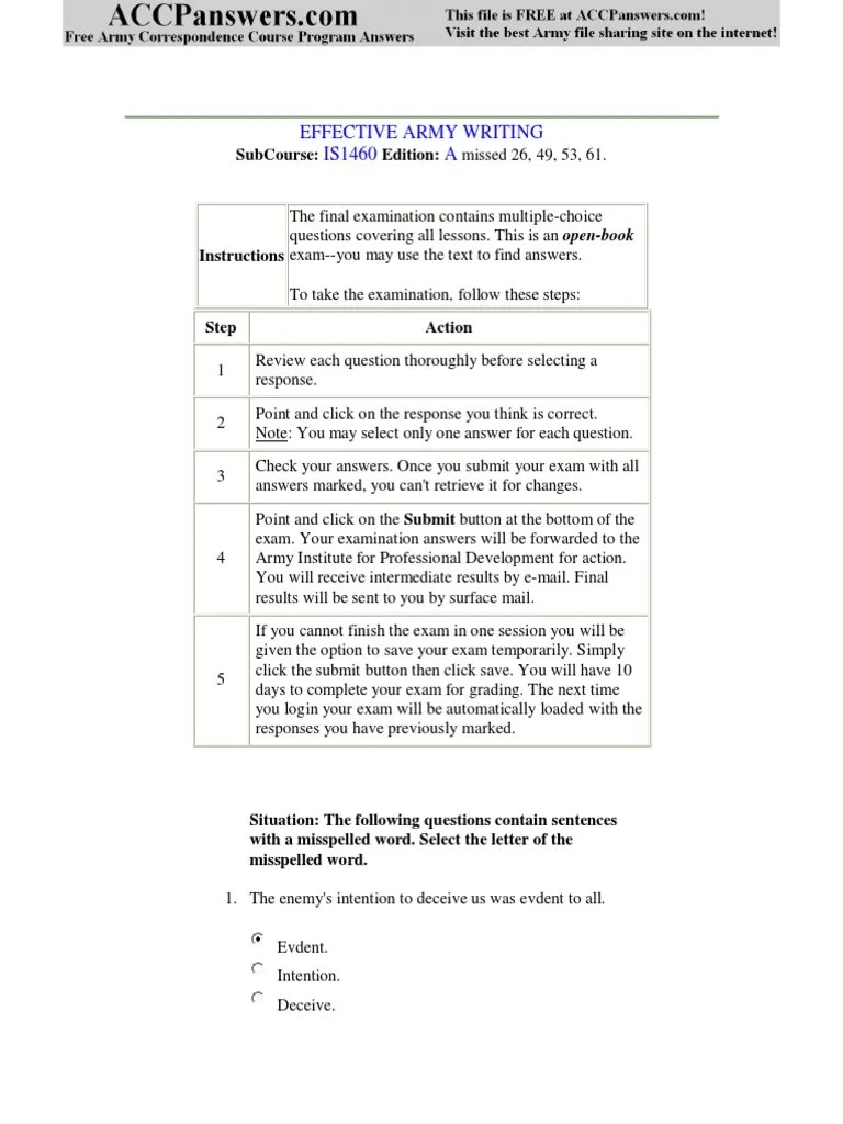 IS14604 Effective Army Writing Reason Thought