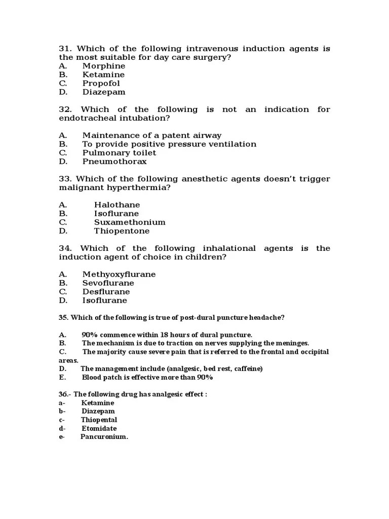 mcq+for+medical+student.doc Anesthesia Clinical Medicine