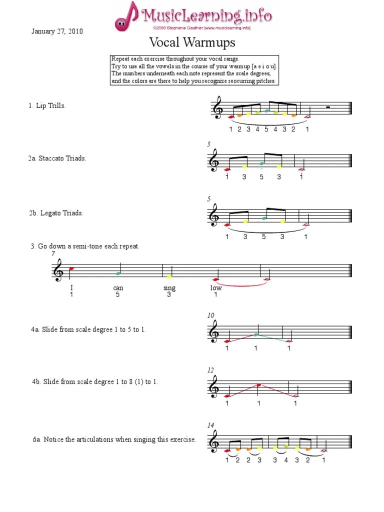 Vocal Warm Ups PDF Singing Human Throat