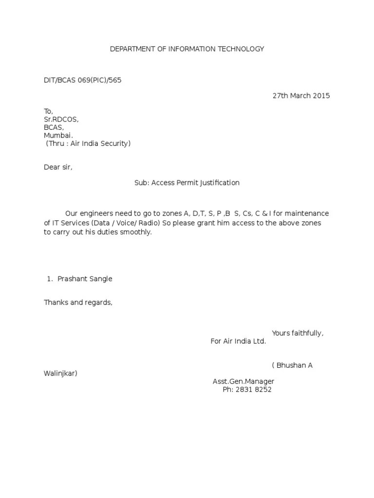 Justification Letter PDF