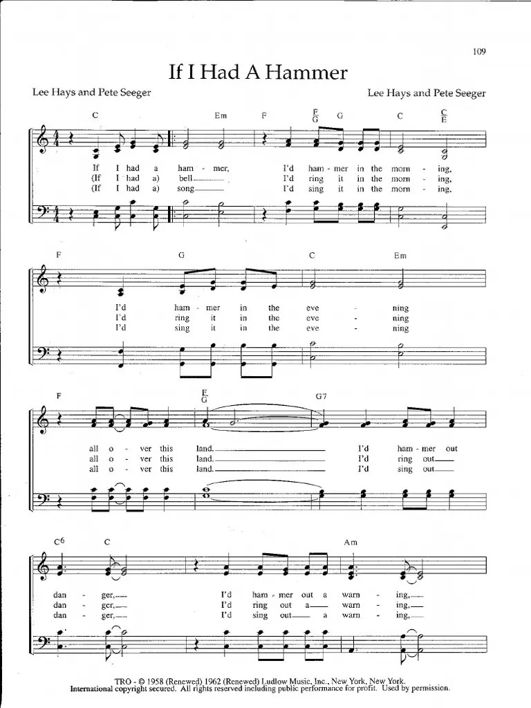 109 if i Had a Hammer