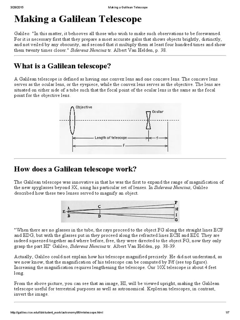 Making a Galilean Telescope Lens (Optics) Glass Engineering And Science