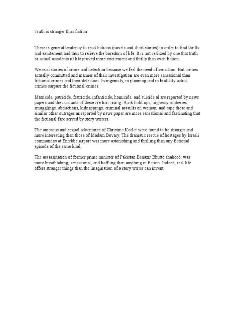 Truth Is Stranger Than Fiction PDF Mystery, Thriller & Crime Fiction