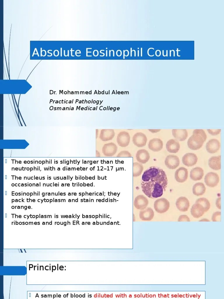Practical Class Absolute Eosinophil Count White Blood Cell Staining Free 30day Trial