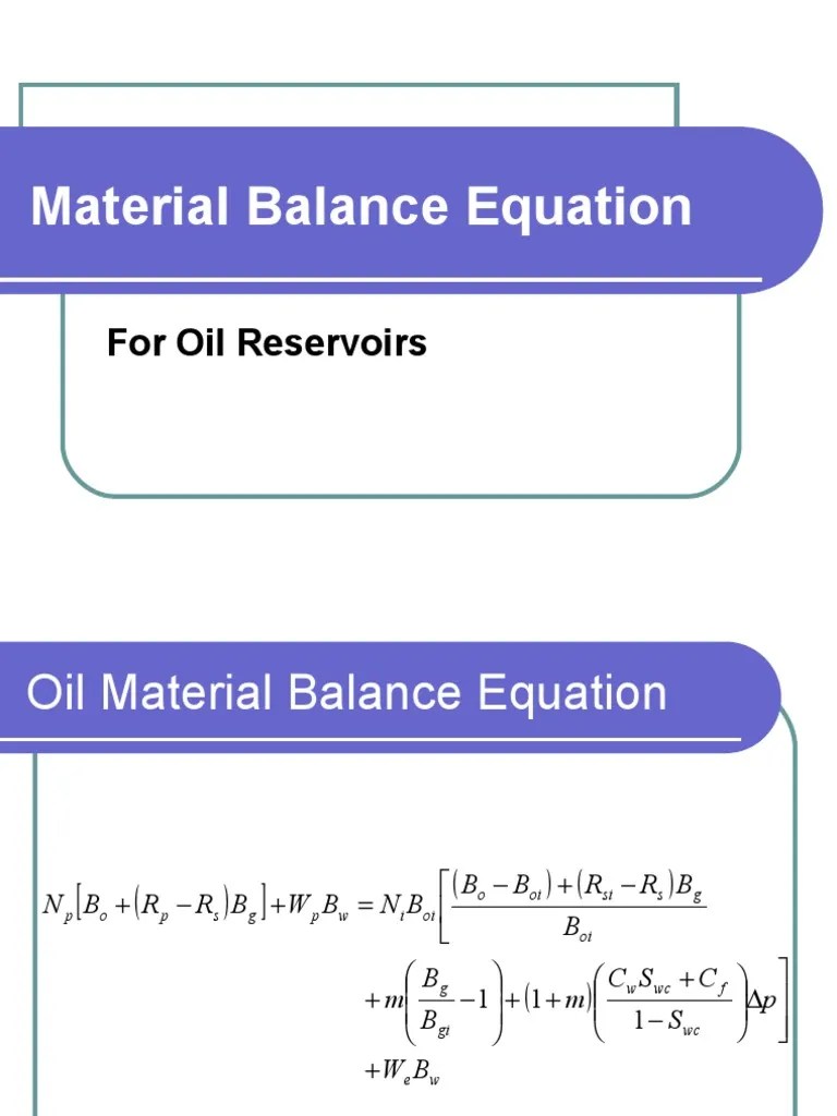 2 Material Balance Equation PDF