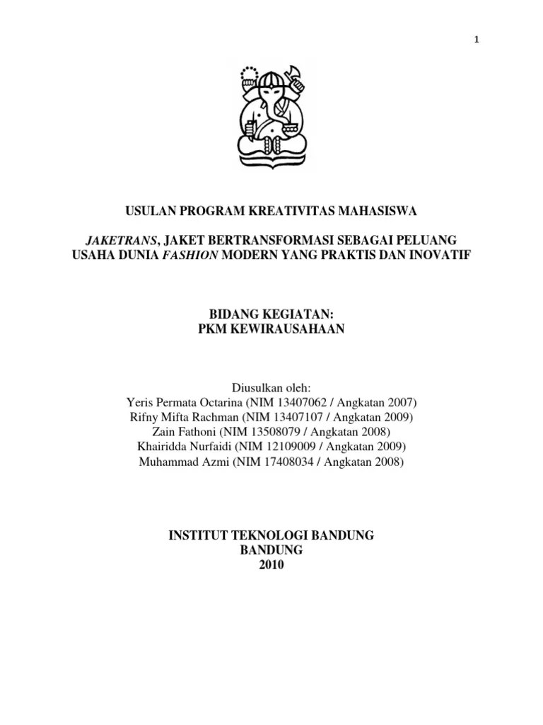 Contoh Proposal PKM Kewirausahaan Yeris Permata