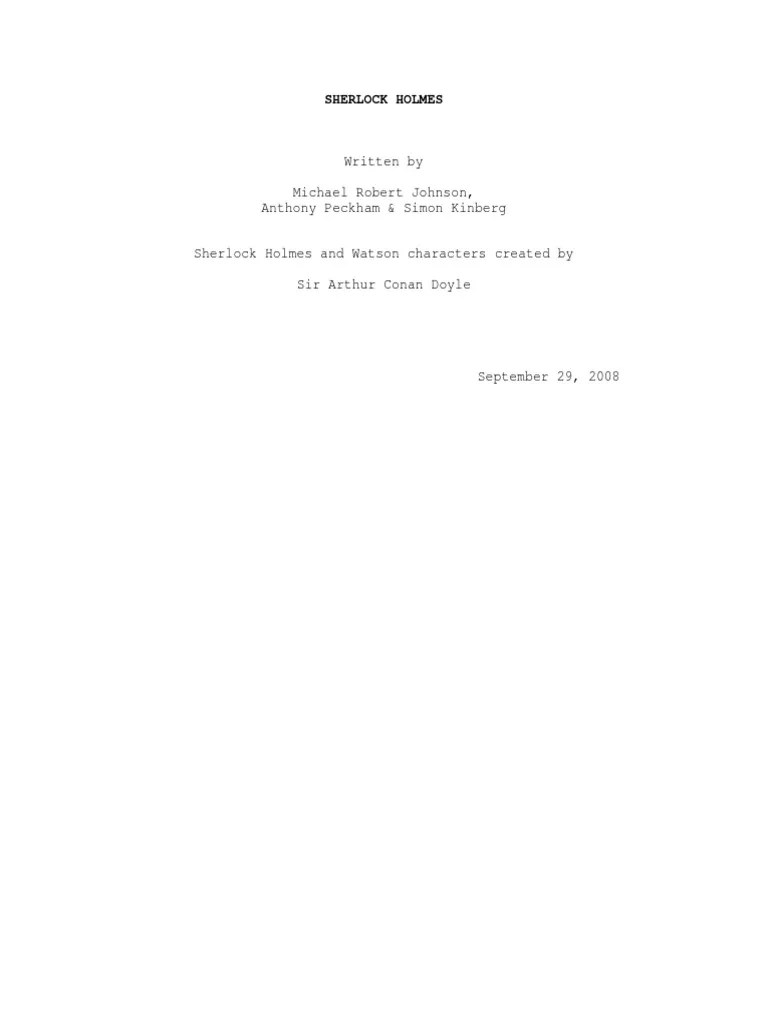 Script Sherlock Holmes Sherlock Holmes Dr. Watson