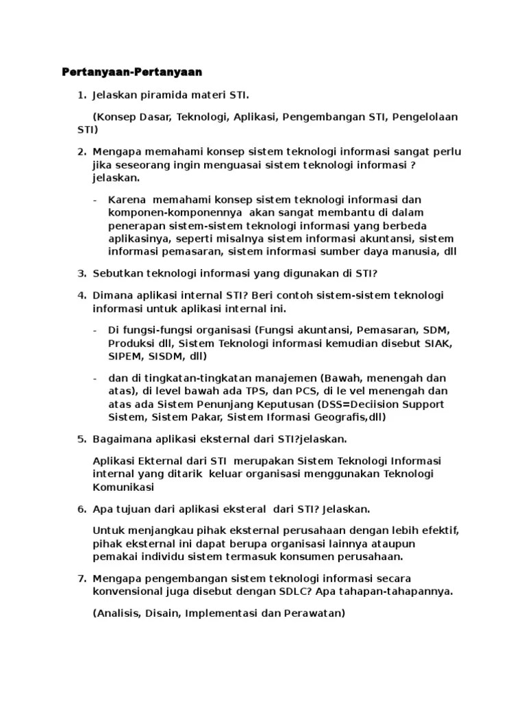 Rangkuman Soal STI | PDF