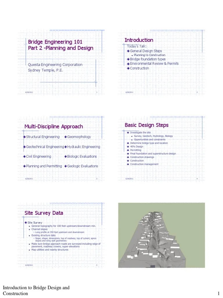 Bridge Engineering 101 Part 2 Planning and Design Questa Engineering