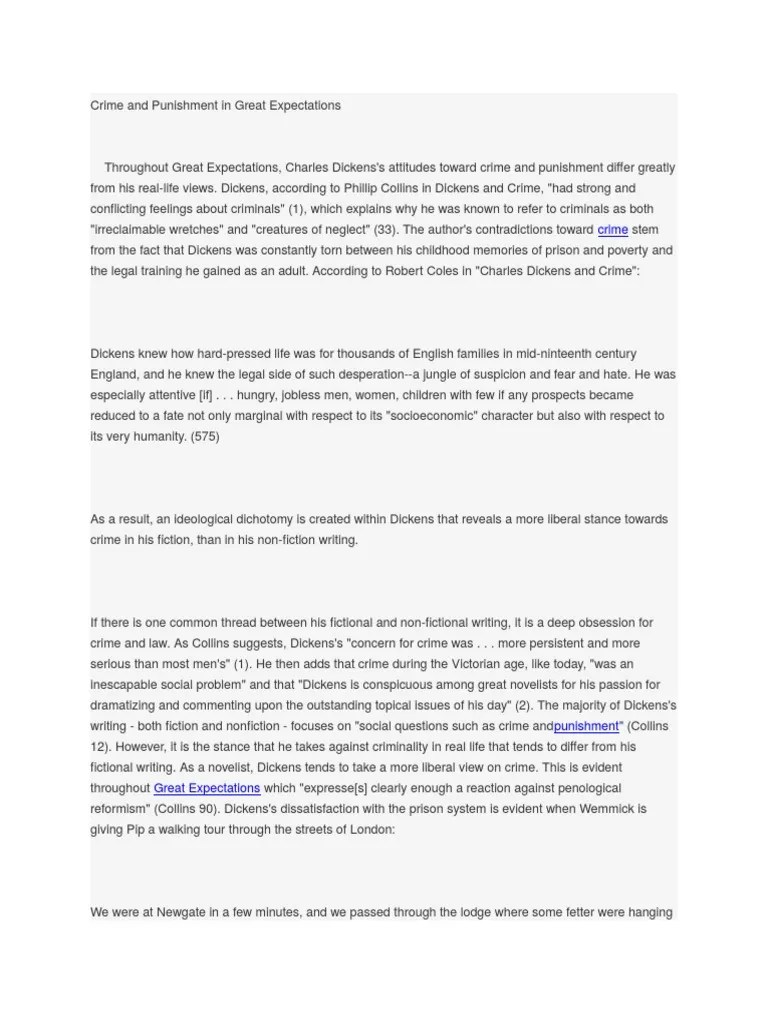 Crime and Punishment in Great Expectations Great Expectations