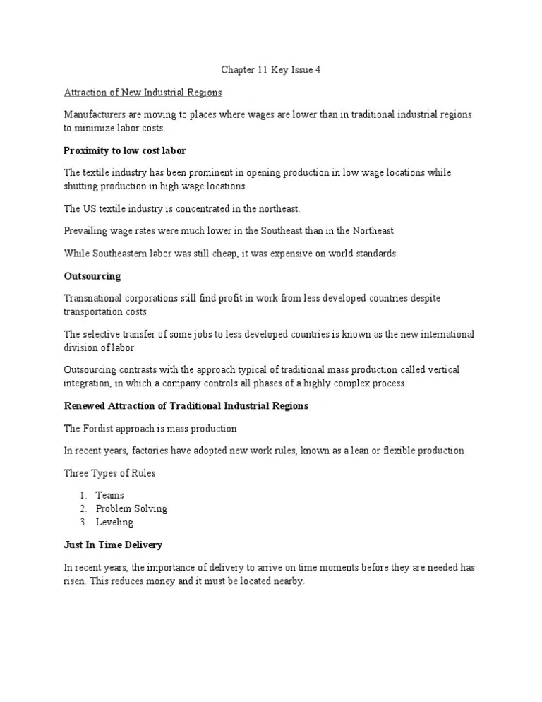 AP Human Geography Chapter 11 Key Issue 4