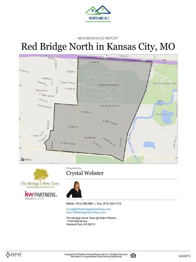 Neighborhood Report Red Bridge in Kansas City PDF Household In The United States
