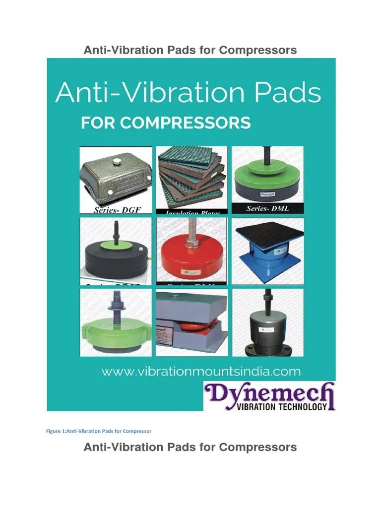 AntiVibration Pads for Compressors Gas Compressor Mechanical