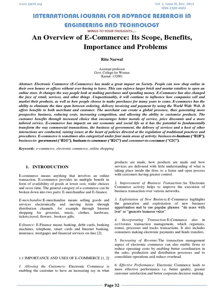 An Overview of E Commerce Online Shopping