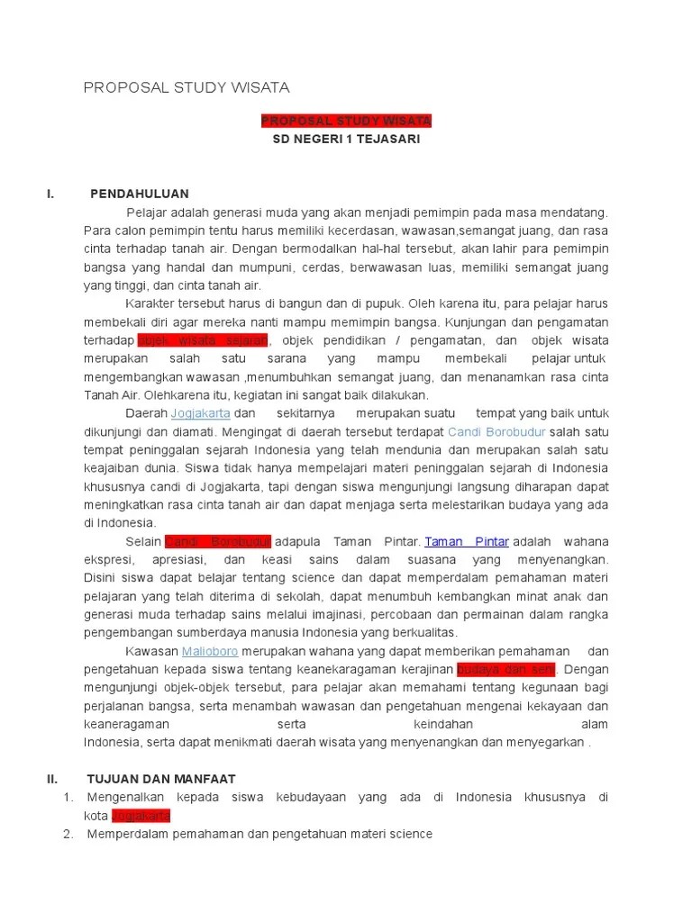 Contoh Proposal Study Wisata