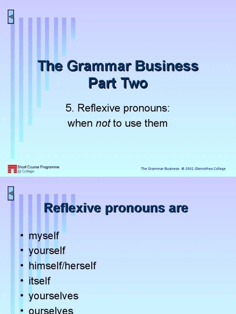 5. Reflective pronouns.ppt Grammar Pronoun