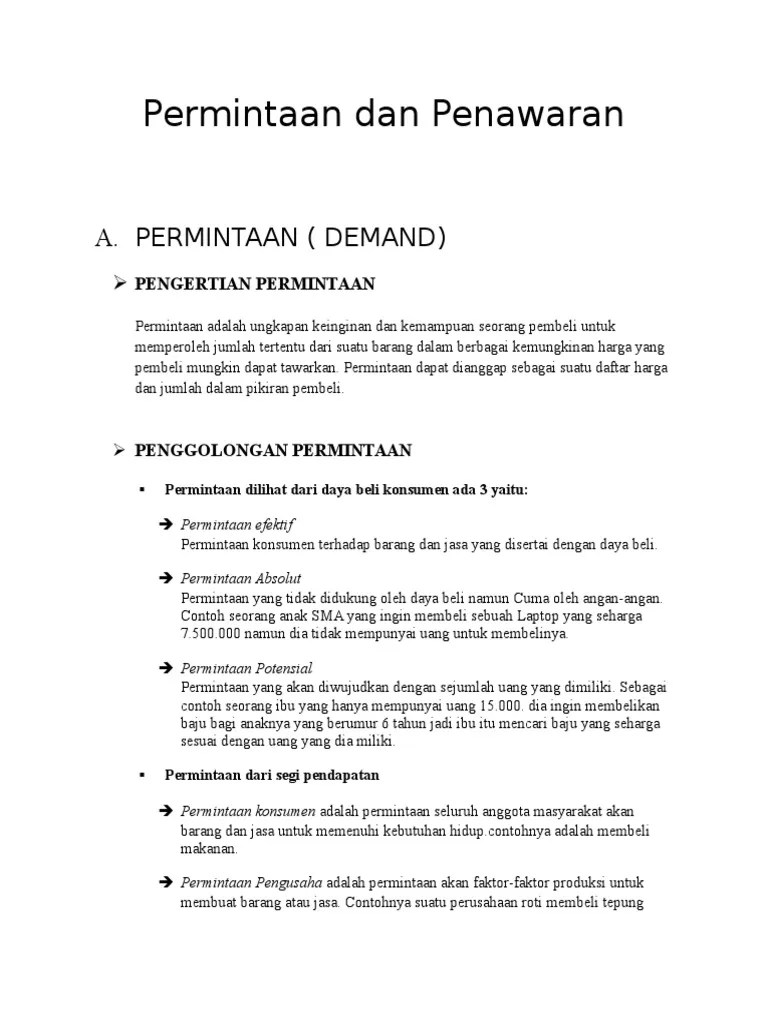 Permintaan Dan Penawaran | PDF