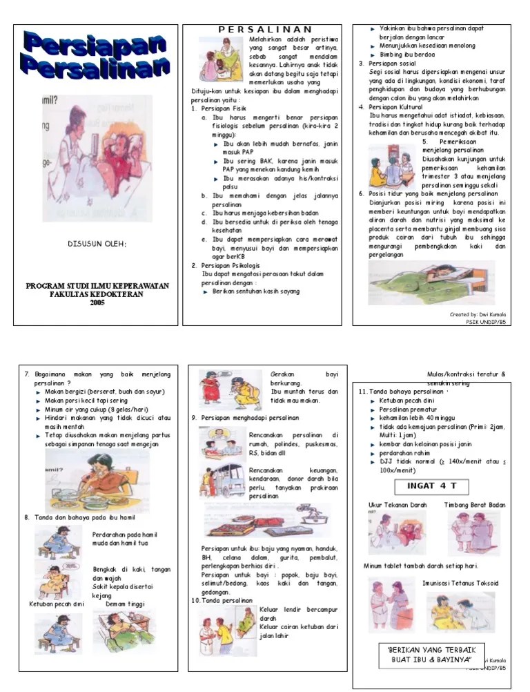 Leaflet Persiapan Persalinan