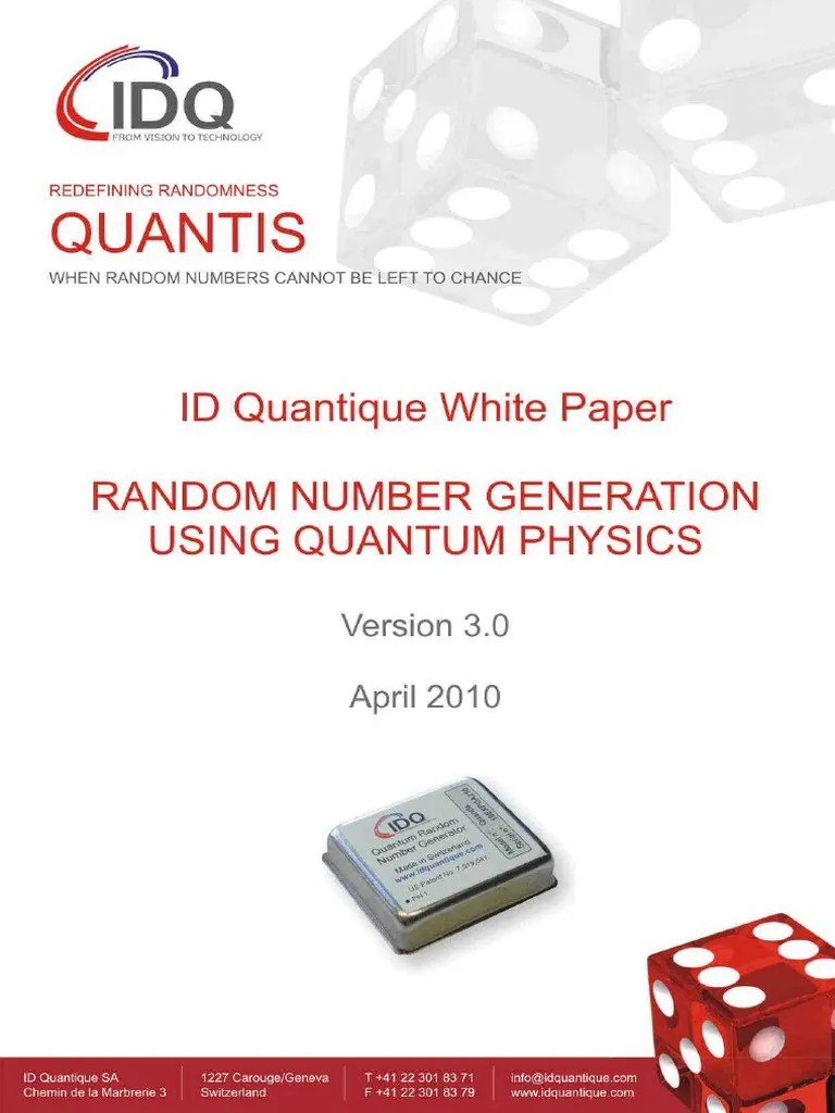 Quantum random number generator Randomness Key (Cryptography)