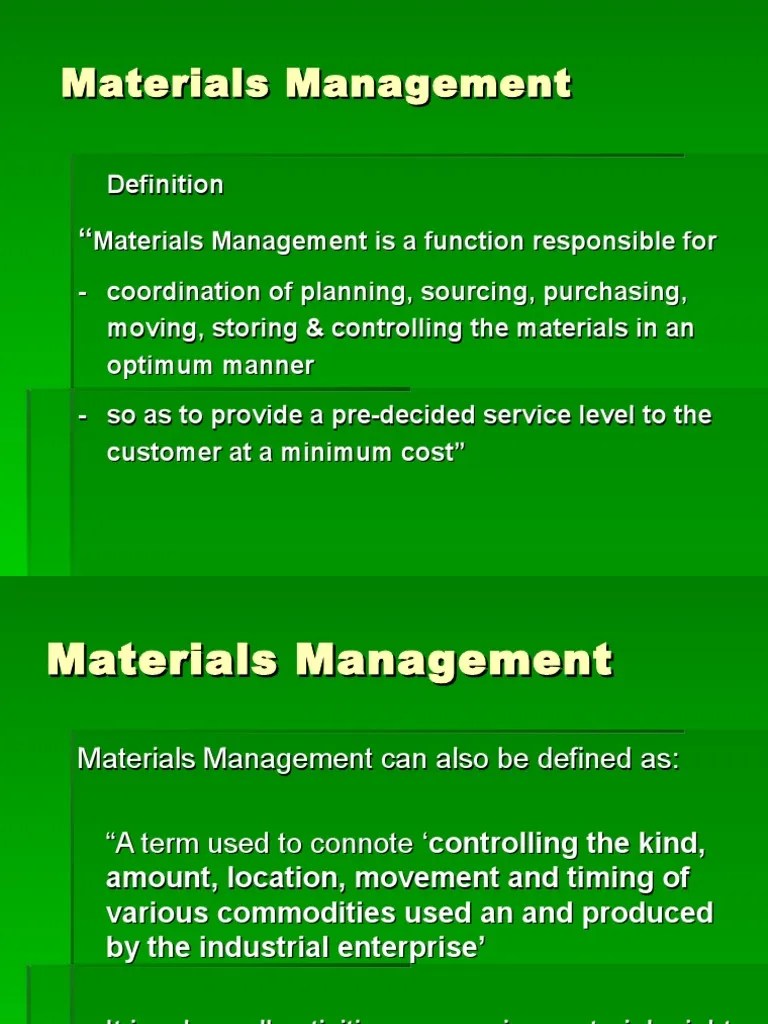 Integrated Materials Management Procurement Inventory