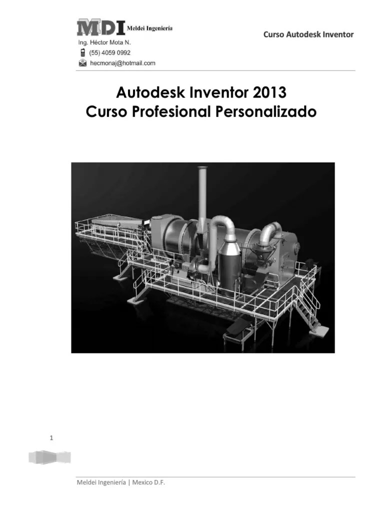 Curso Autodesk Inventor 2013 Hmn Autodesk Archivo de