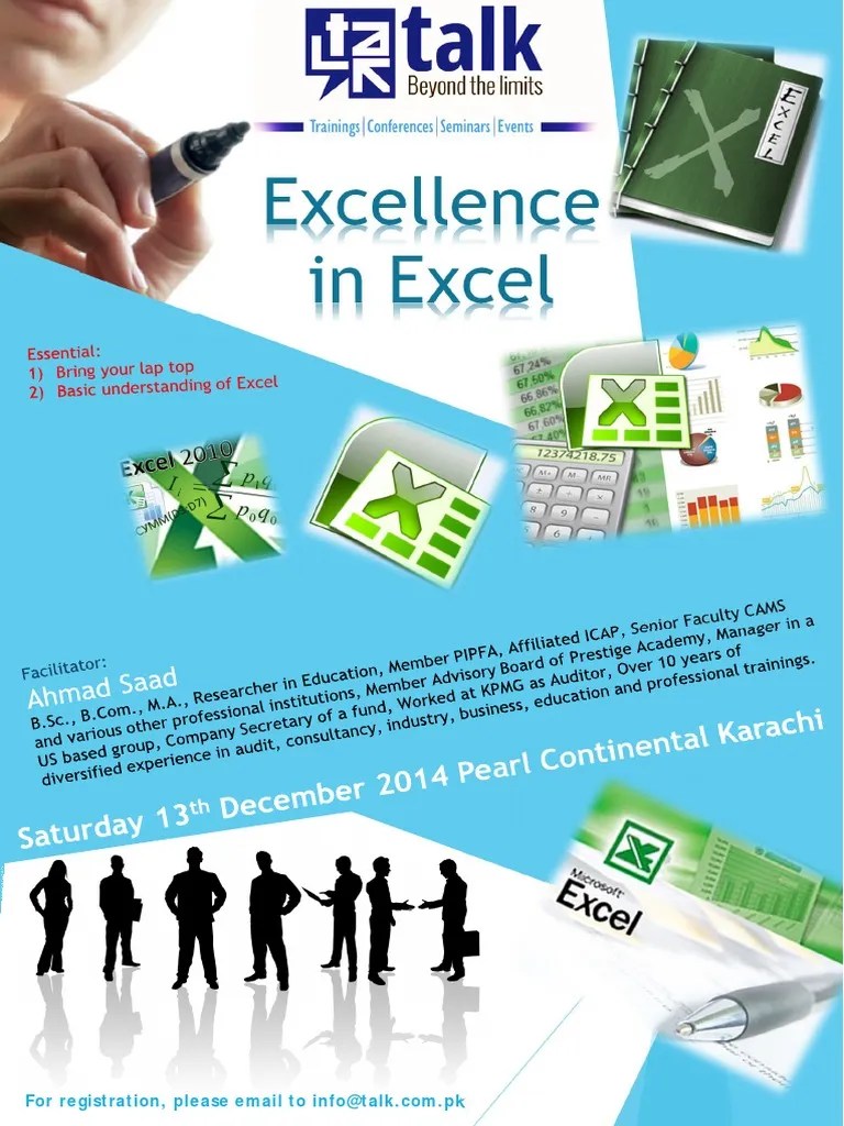 Excellence in Excel Microsoft Excel Spreadsheet