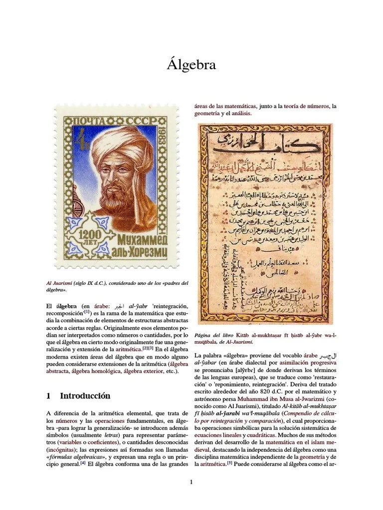 historia del Álgebra desde la antiguedad a los tiempos modernos