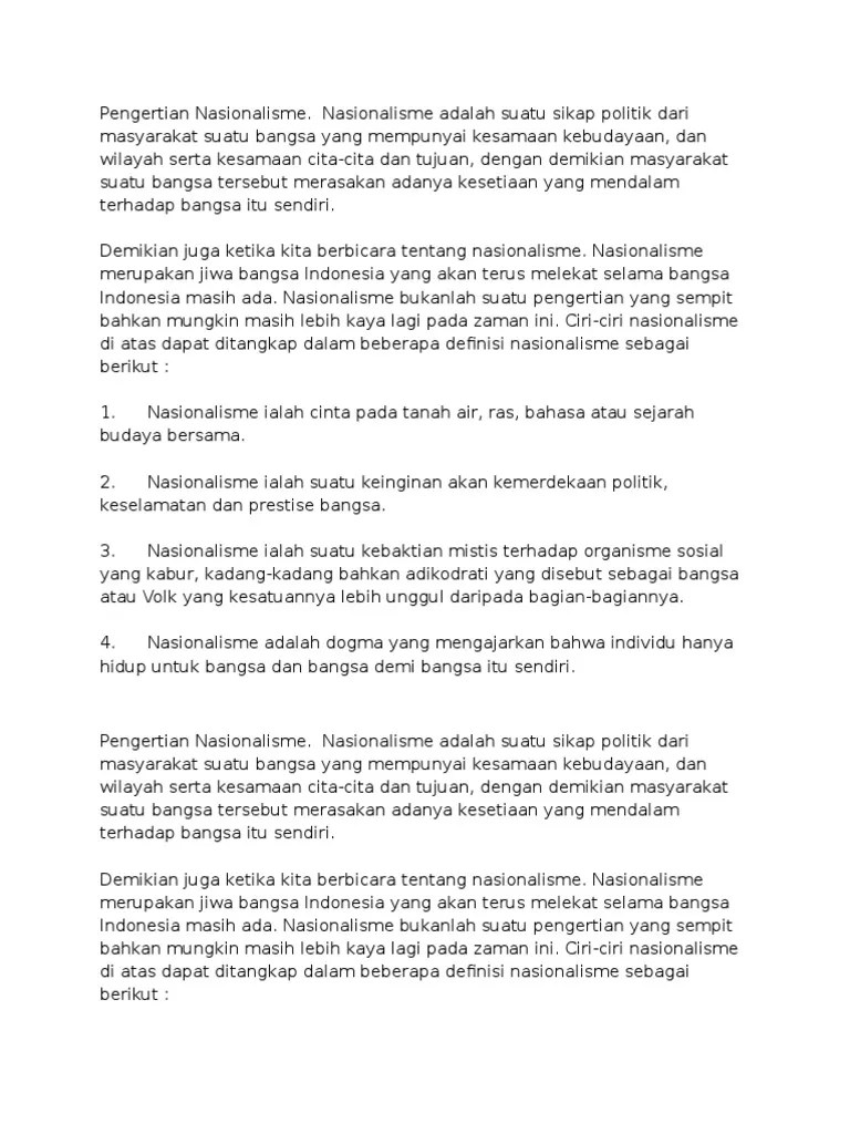Pengertian Nasionalisme | PDF