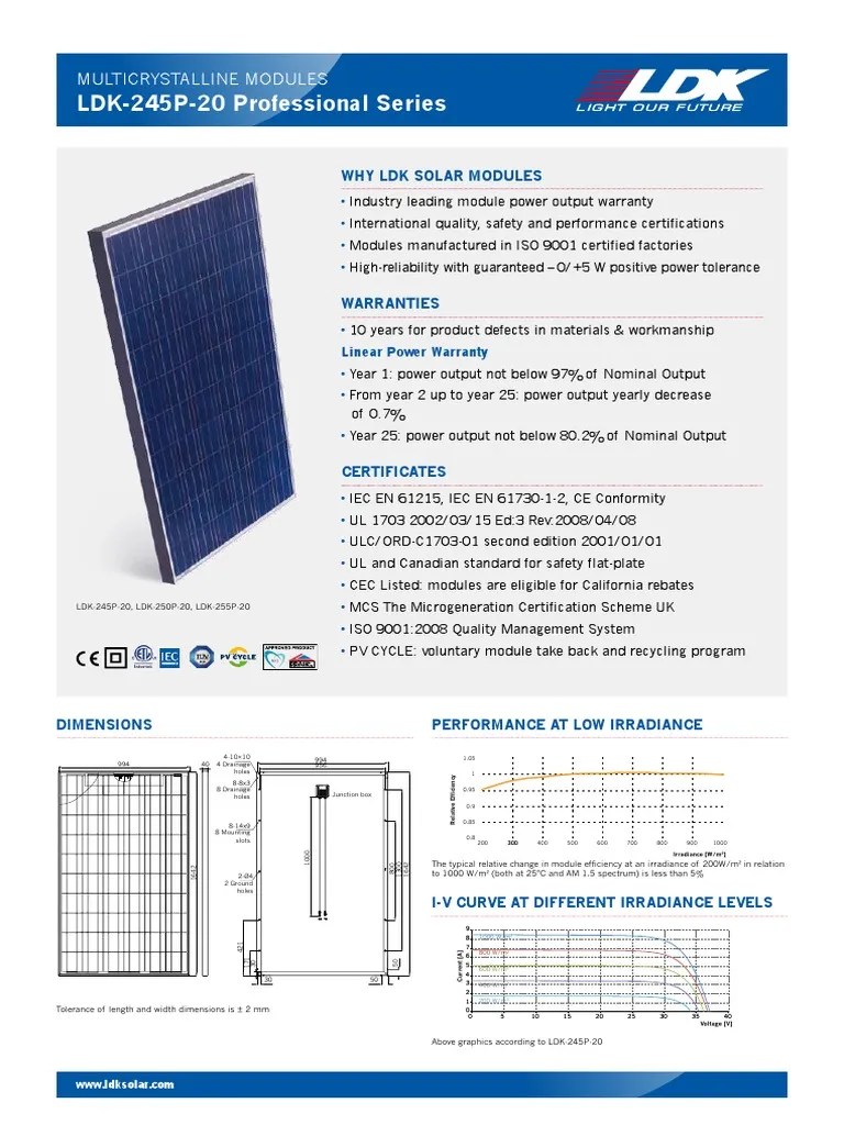 245 Watt Solar Panel Specifications Solar Panel Engineering Tolerance