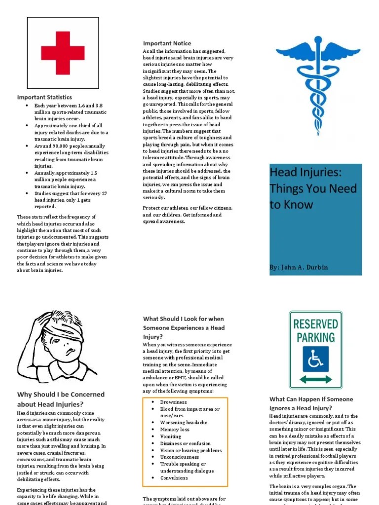 head injury pamphlet pdf Traumatic Brain Injury Health Sciences