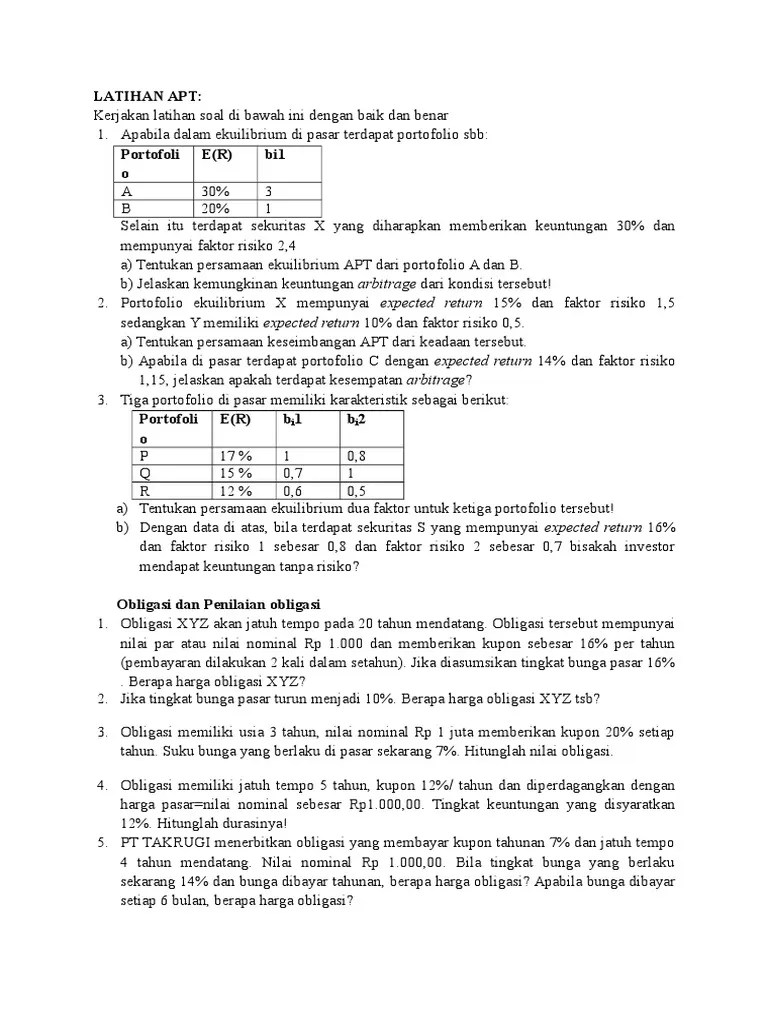 38+ Soal Dan Jawaban Tentang Penilaian Obligasi Images Contoh File Guru
