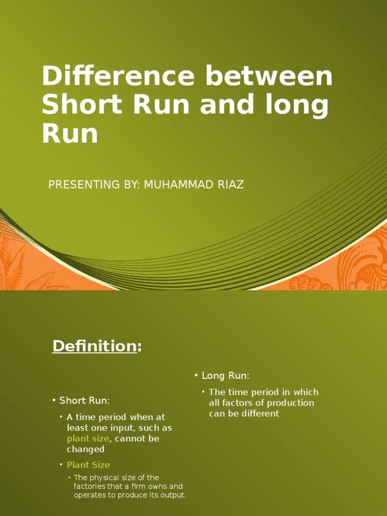 short run and long run difference