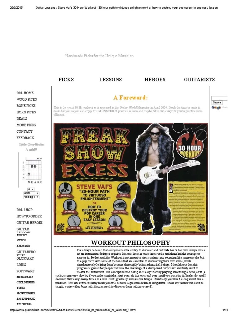 Guitar Lessons _ Steve Vai's 30 Hour Workout 30 Hour PDF Scale