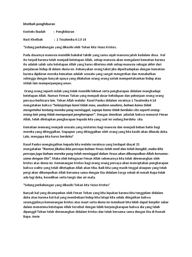 Khotbah Penghiburan PDF