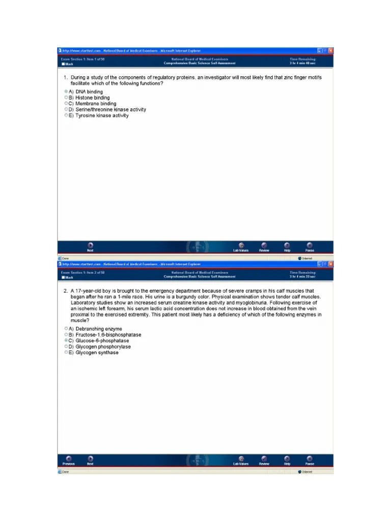 NBME Form 4 Section 1