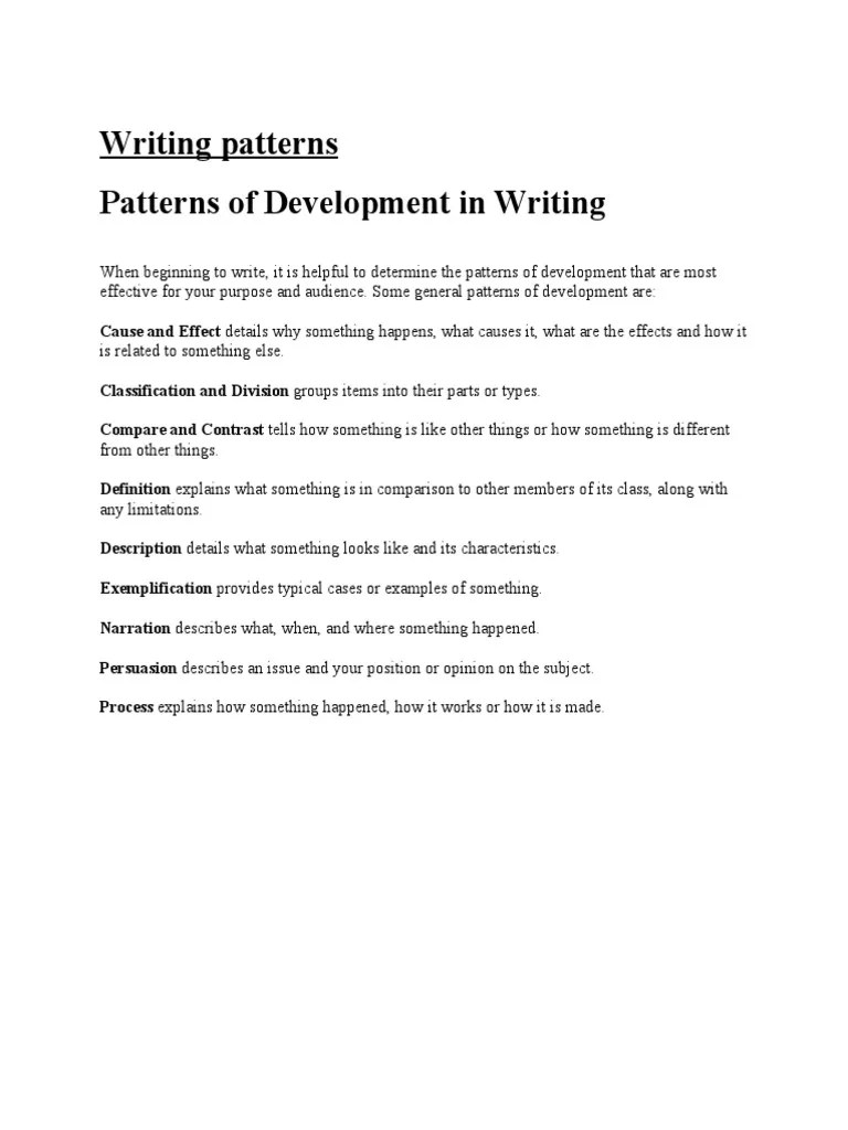 😍 Types of writing patterns. What is a simple breakdown of the four