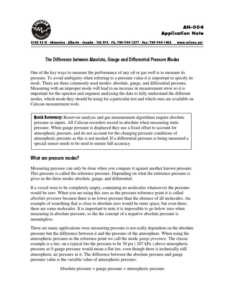 An004 Difference Between Absolute, Differential and Gauge