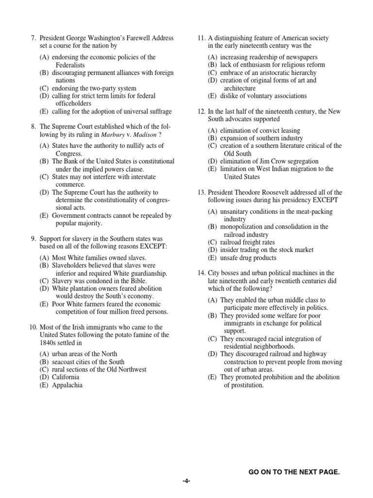 APUSH Practice MC PDF Abolitionism In The United