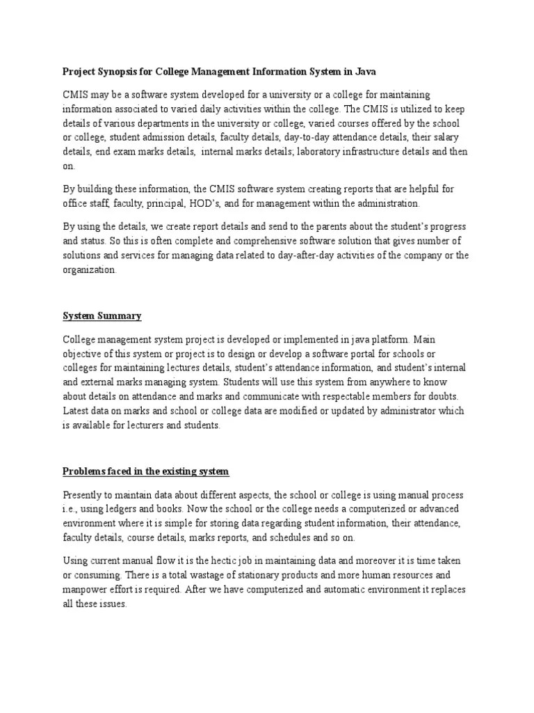 College Management System Abstract Software Information Technology