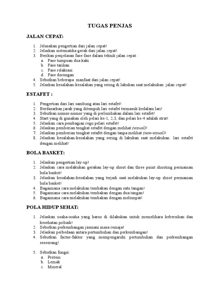 Contoh Tugas Penjas | PDF
