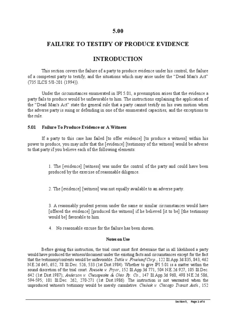 Illinois Pattern Jury Instructions Witness Evidence Free 30day