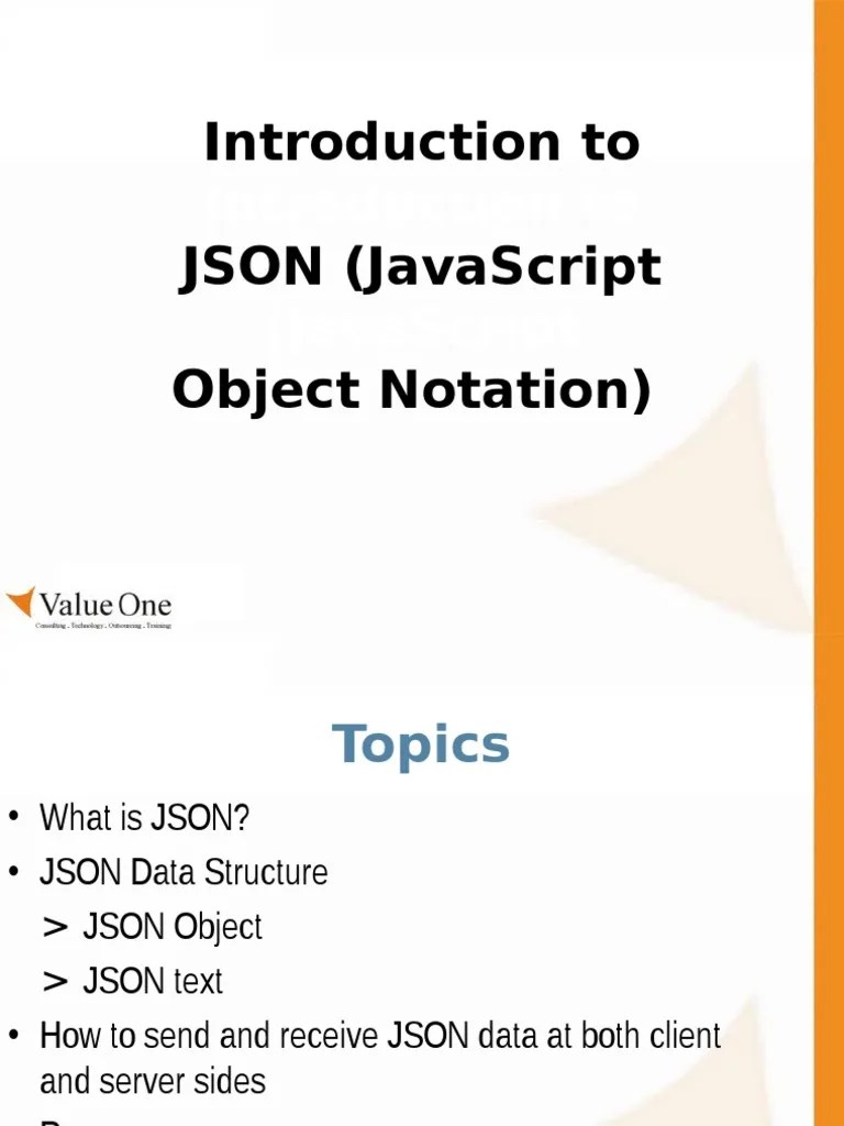 Introduction To Json (Javascript Object Notation) PDF Json Java